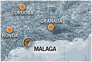 Map of motorcycle rental in Malaga