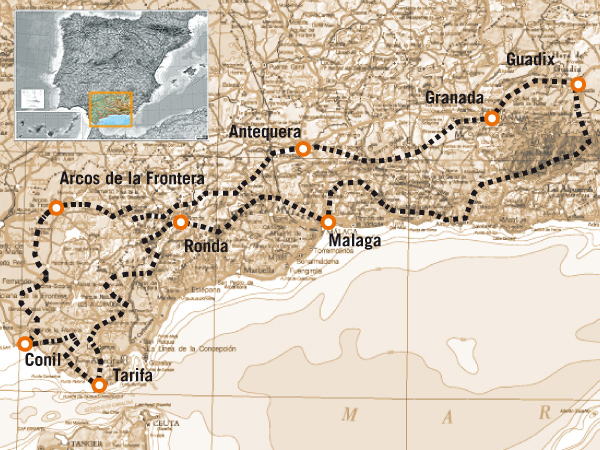 Routekaart Andalusië Klassiek