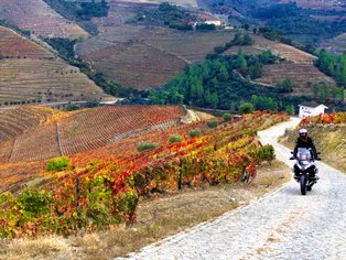 Motociclista en el Valle del Duero