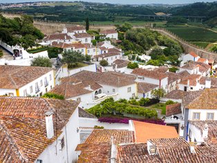 View of the old town of Óbidos in Portugal