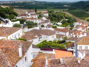 Vista del casco antiguo de Óbidos en Portugal