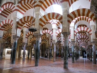 Interior of the Mezquita in Cordoba