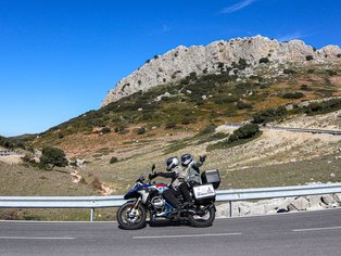 BMW R1200 GS Rally in front of El Torcal in Andalusia 