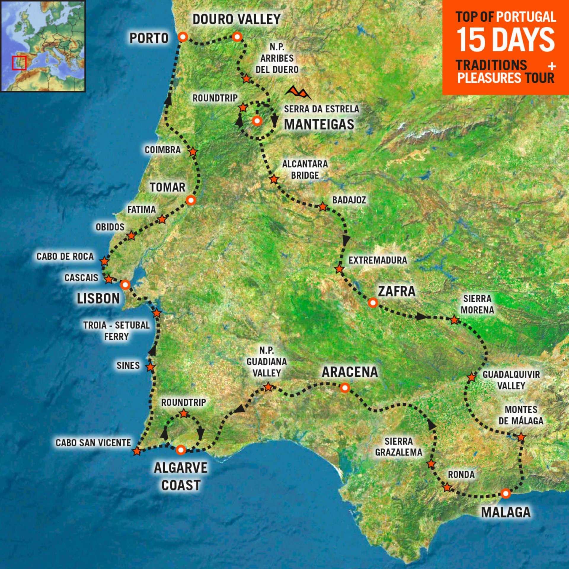 Map of Motorcycle tour in Portugal