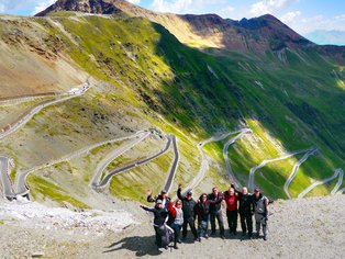 Hispania Tours Motorrad Gruppe am Stilfser Joch