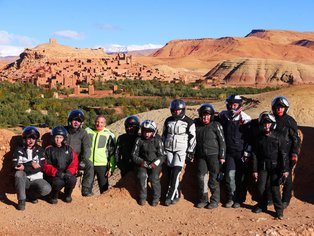 Ait Ben Haddou with motorcycle group