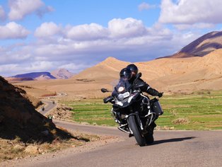 Motorcycle riding in the atlas mountains