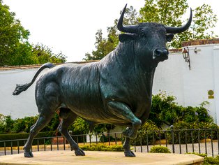 The bullfighting statue in Ronda