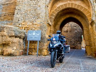 Motorcyclist in the Parador of Carmona